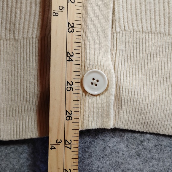Babaton Aritzia Wool Linen Blend Ribbed Button Cardigan Cream Large - Picture 7 of 10